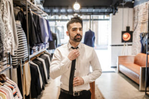 ナイトワーク男性スタッフのスーツ（黒服）に合うネクタイの説明